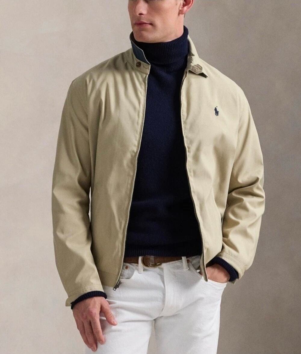 Polo Ralph Lauren Men’s Bi-Swing Windbreaker Jacket Khaki Size XL full zip